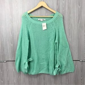 NWT Project Naadam‎ Open Knit Bell Sleeve Tied Sweater Size: Medium